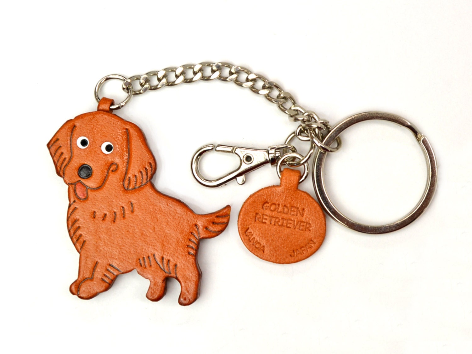 Golden Retriever Leather Dog Keychain – VANCA CRAFT-Unique 3D
