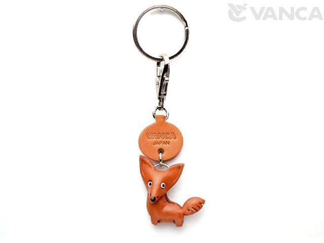 Fox 3D Leather Animal Keychain Keyring Purse Charm Zipper