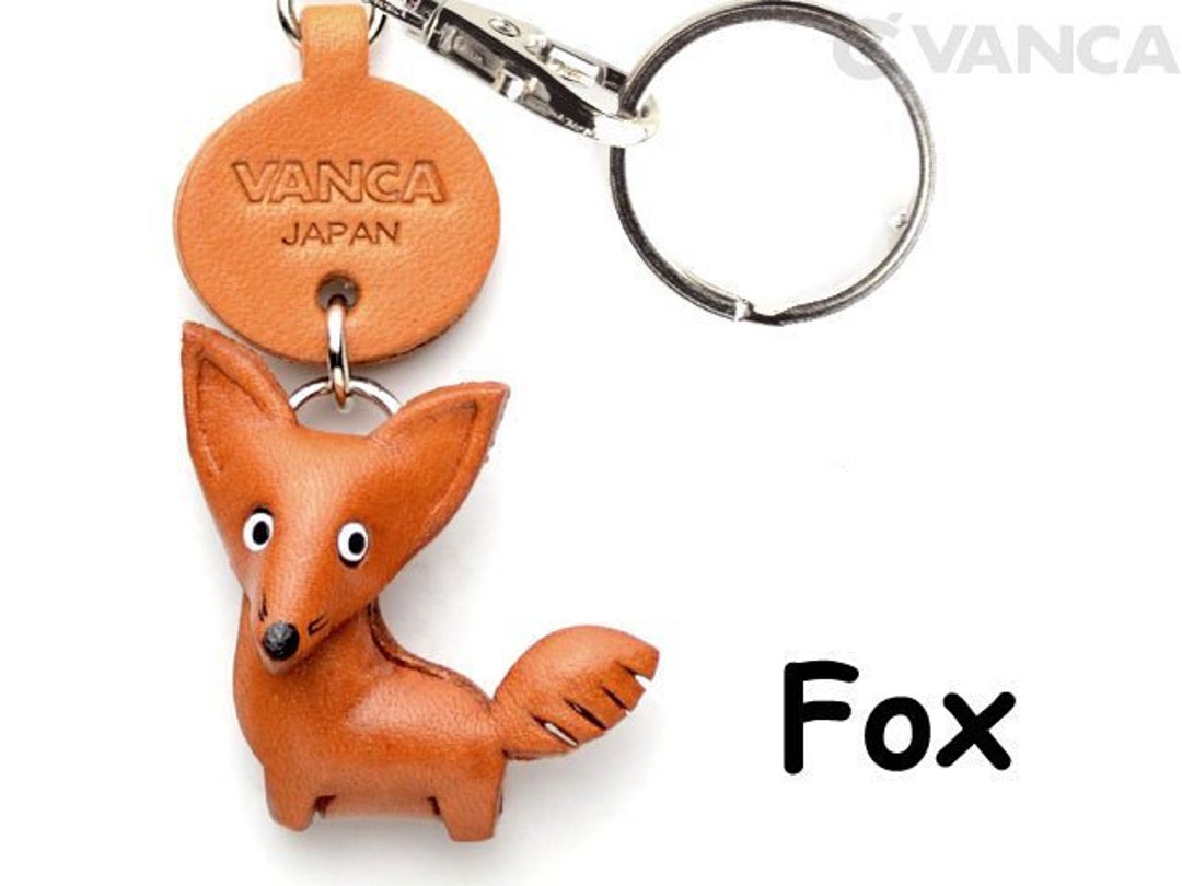 Fox 3D Leather Animal Keychain Keyring Purse Charm Zipper Fox 3D Leather Animal Keychain Keyring Purse Charm Zipper