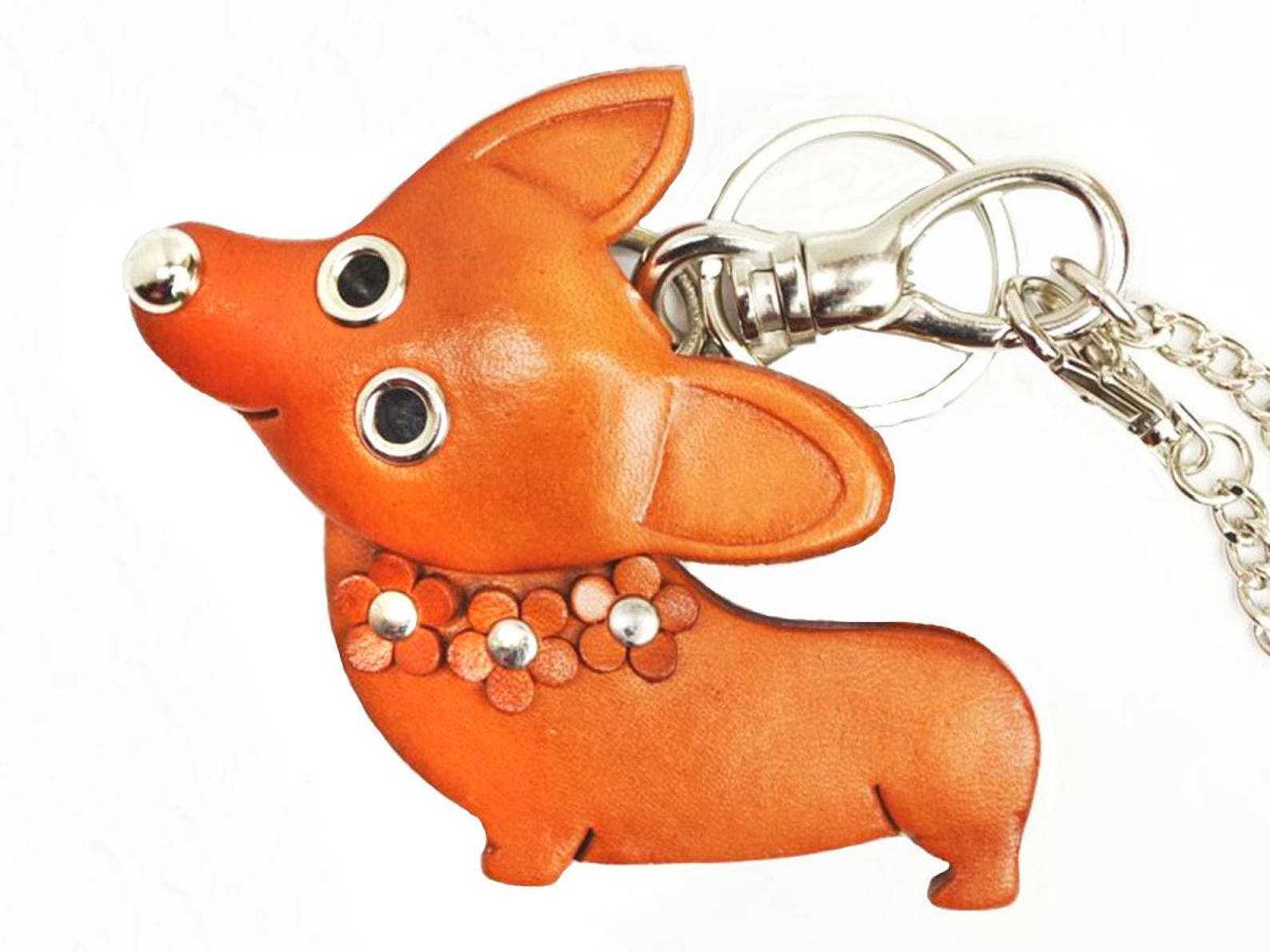 Welsh Leather 3D Leather Dog Bag Charm Keychain Keyring Etsy