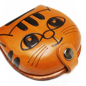 Katze echtes Leder 3D Tier Münze Fall/Geldbörse * VANCA * hergestellt in Japan #26271