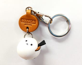 Long tailed tits 3D Leather Animal Keychain Keyring Purse Charm Zipper pull Accessory *VANCA* Made in Japan #56229