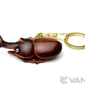 Beetle 3D Leather Keychain(L) *VANCA* Made in Japan #56140　 　