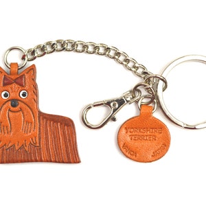 Yorkshire Terrier 3D Leather Dog/Animal Ring/Bag Charm Keychain Keyring key fob/Accessory *VANCA* Made in Japan #26076　
