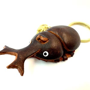 Beetle 3D Leather Keychain(L) *VANCA* Made in Japan #56140　 　