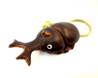 Beetle 3D Leather Keychain(L) *VANCA* Made in Japan #56140　 　