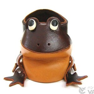 Frog Leather Animal Eyeglasses glasses sunglasses Holder Stand *VANCA* Made in Japan #26216　