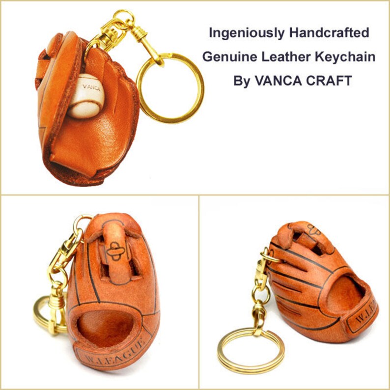 Baseball Glove3d Leather Keychainl VANCA Made in Japan Etsy
