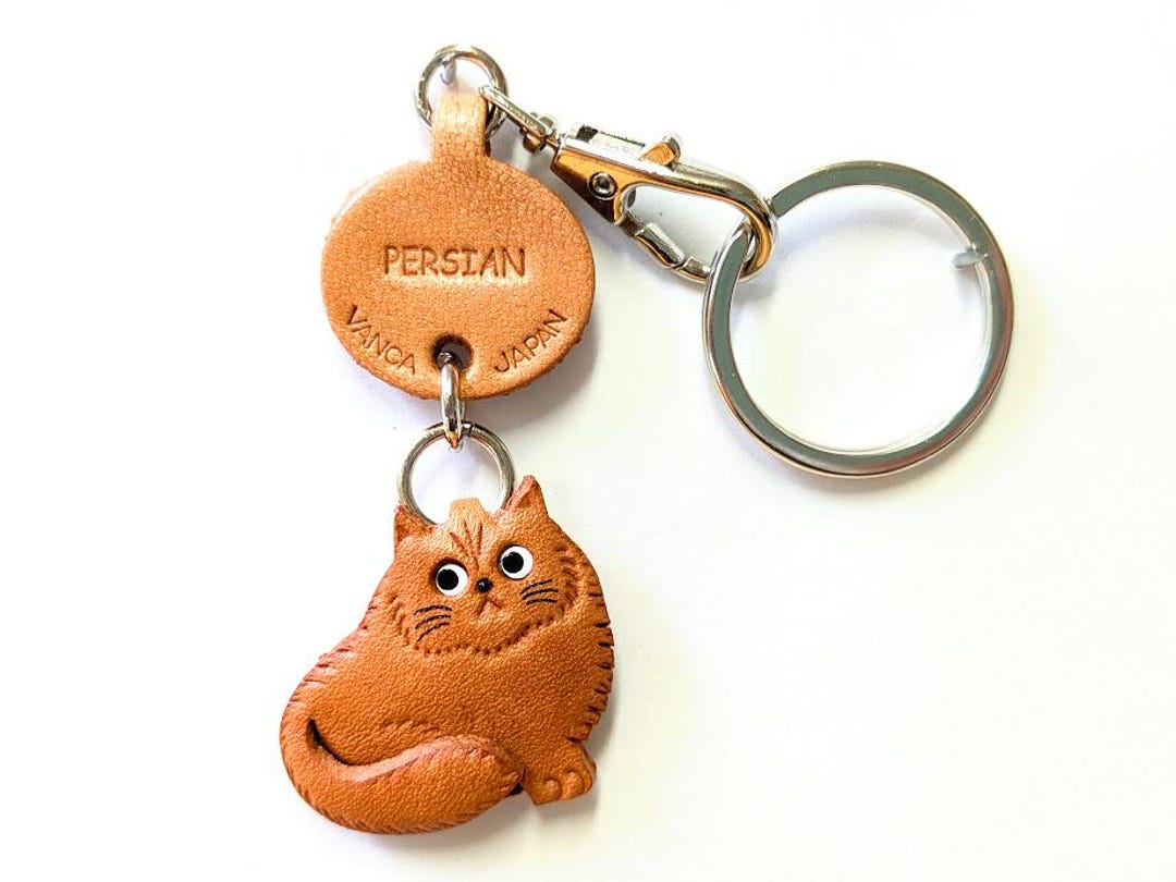 Persian 3D Leather Cat Keychain Keyring Purse Charm Zipper