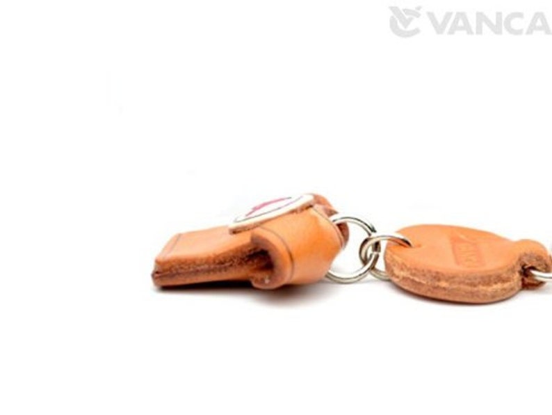 Leather 3D PersonalizeCustomKeychainKey fobKeyring *VANCA* Made in Japan #56534\u3000Free Shipping Red AlphabetInitial D T-shirt