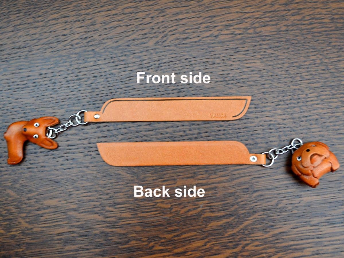 VANCA CRAFT Basenji Leather Dog Keychain - Handmade In Japan, Genuine Leather, Collectible Keyring - View #6