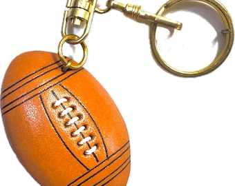 ラグビーボール/アメリカンフットボール/3Dレザーキーホルダー *VANCA