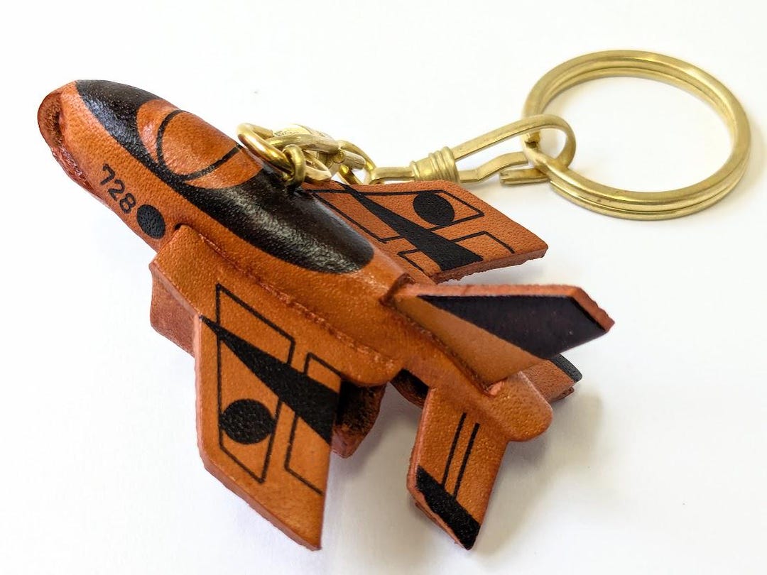 Blue Impulse 3D Leather Handmade Keychain Bag Charm Car Ornament