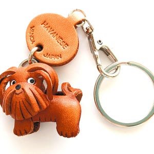 Llavero de perro habanero de cuero 3D, accesorio para monedero, tirador de cremallera *VANCA*, hecho en Japón #56782