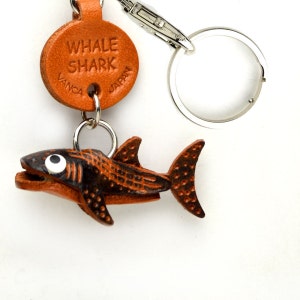 Whale shark 3D Leather Fish/Sea Animal Keychain Keyring Purse Charm Zipper pull Accessory *VANCA* Made in Japan #56335]