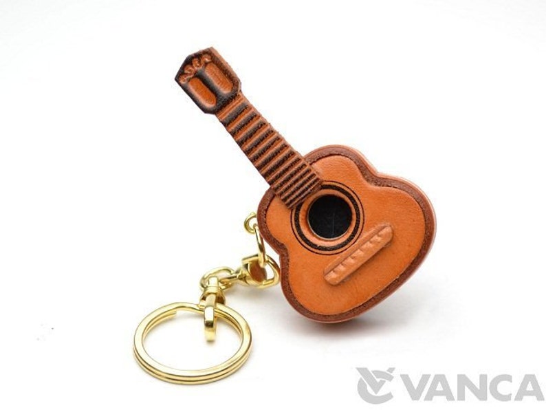 Guitar 3D Leather KeychainL VANCA Made in Japan 56123 image 3