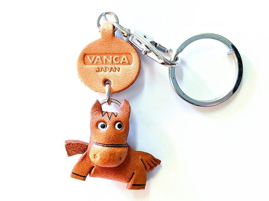 Leather Horse Keychain, 3D Animal Keyring Purse Charm - VANCA Japan