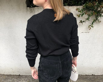 Vintage DG Black Wool VNeck Sweater