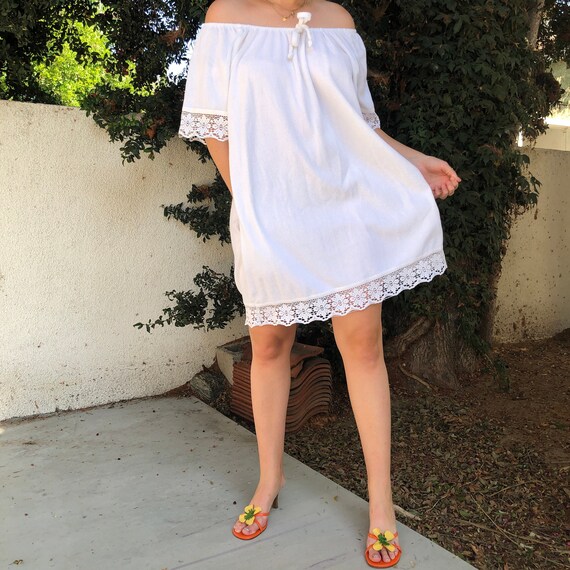 Vintage White Terrycloth Dress