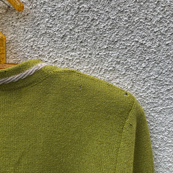 Slouchy 70s/80s Vintage Green Cardigan Sweater - image 7