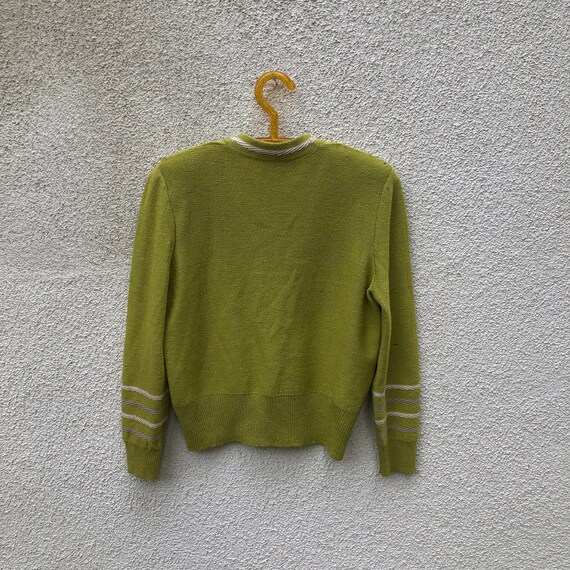 Slouchy 70s/80s Vintage Green Cardigan Sweater - image 6