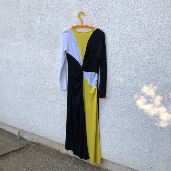 Wear Abouts Vintage 80's Slinky Color Blocking Dr… - image 1