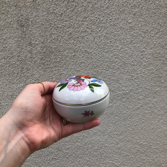 Vintage Mini Floral Ceramic Catchall Dish - image 4