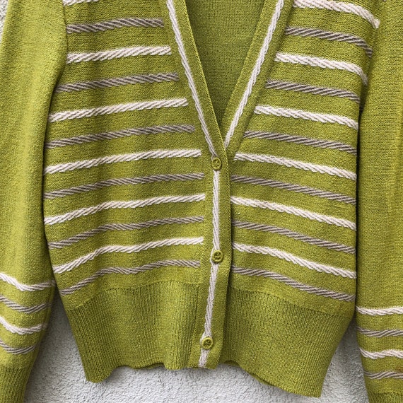 Slouchy 70s/80s Vintage Green Cardigan Sweater - image 5