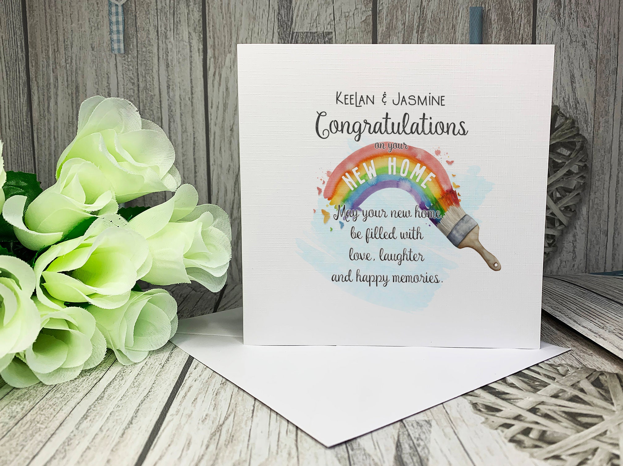 New Home personalised congratulations memory card established 2021 • new house • 6x6 inch square card • beautiful linen quality cardstock •