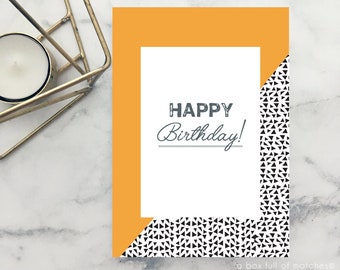 Druckbare Happy Birthday Karte - A6 Klappkarte
