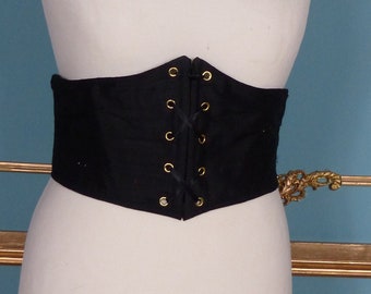 Ready To Ship Black Silk Waist Belt Corset Fantasy, Medieval Renaissance Costume Accessories