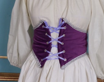 Seconds Preloved Waist Belt Corset Fantasy, Medieval Renaissance Costume Accessories in Purple Velvet