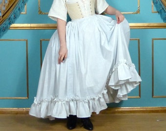 Cotton 18th Century Underskirt Petticoat Skirt Fantasy Historic Inspired Costume