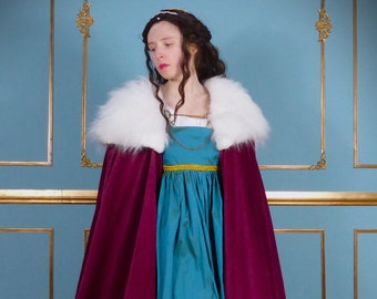 Deluxe Velvet Cape With Purple Satin Lining For Adults