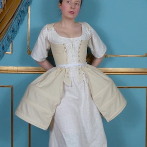 Strip Ruffle Rococo Side Panniers 18th Century Undergarment