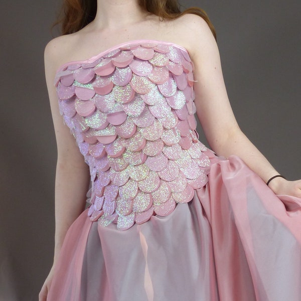 Iridescent mermaid scale corset fantasy sea themed dress up costume corsetry