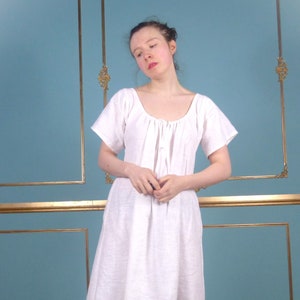 White 18th Century Linen Chemise Rococo Shift Dress Historical Undergarments