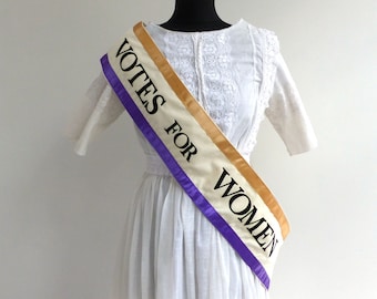 American Suffragette Protest Sash Votes Of Women Edwardian 1920 Costume Accessories