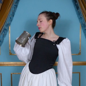 Women&#39;s Duchess Satin Tudor Corset open fronted historical Costume and Re-enactment Undergarments Bodies and Stays