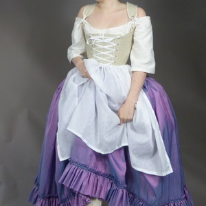 White Cotton 18th Century Inspired Apron
