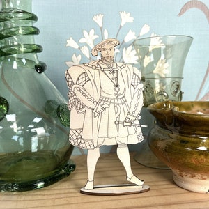 Historical Laser cut Figures Decorative Laser etched History Fashion Plates Henry VIII