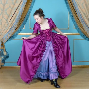 Ready to ship Georgian Rococo Dress Pink shantung Satin Dress