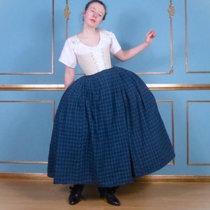 Plaid 18th Century Petticoat Skirt Fantasy Historic Inspired Costume undergarments