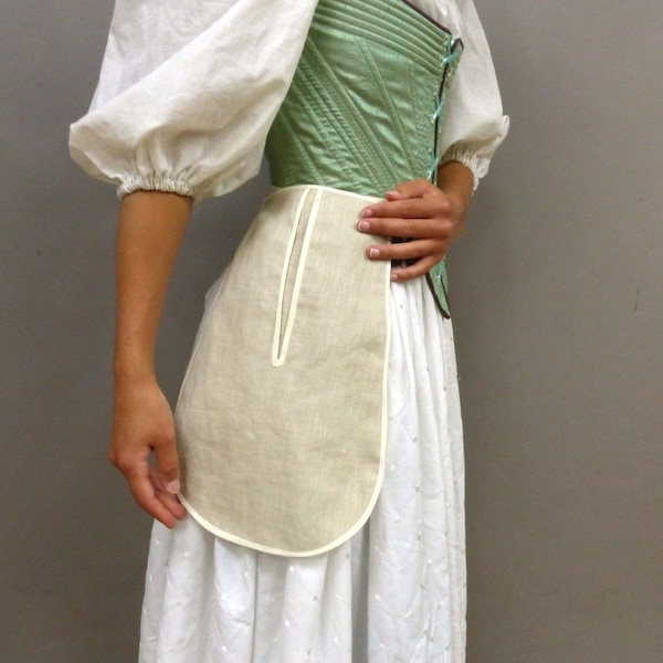Poches de base du XVIIIe siècle attachées à la taille Sous-vêtements et accessoires historiques pour dames