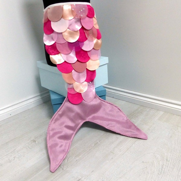 Children's Mermaid Fancy Dress Shimmering Pink Scale Tail