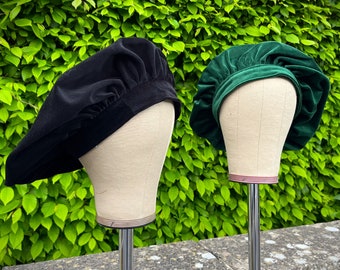 Plain Velvet Renaissance Muffin Hat Historic Costume and Clothing