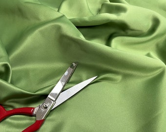 Plain Duchess Satin polyester fabric by the Metre for Costume and Fashion Crafting 60"/150cm Wide Sage