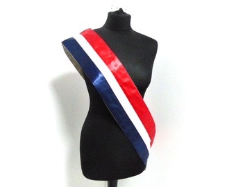 Le Mis French Revolution Red, White and Blue Sash Costume Accessory Laser Cut Fancy Dress Liberty or Death