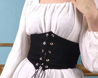 Linen Waist Belt Corset Fantasy, Medieval Renaissance Costume Accessories Dutch Plain