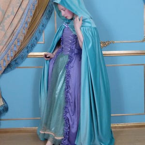 Italian Renaissance Hooded Velvet Ruffle Cloak Medieval Fantasy Costume ...